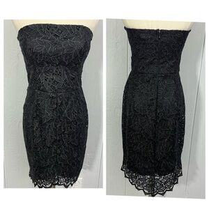 Charlie Jade - High-Low Strapless Lace Cocktail Dress - Black - XS - NWOT